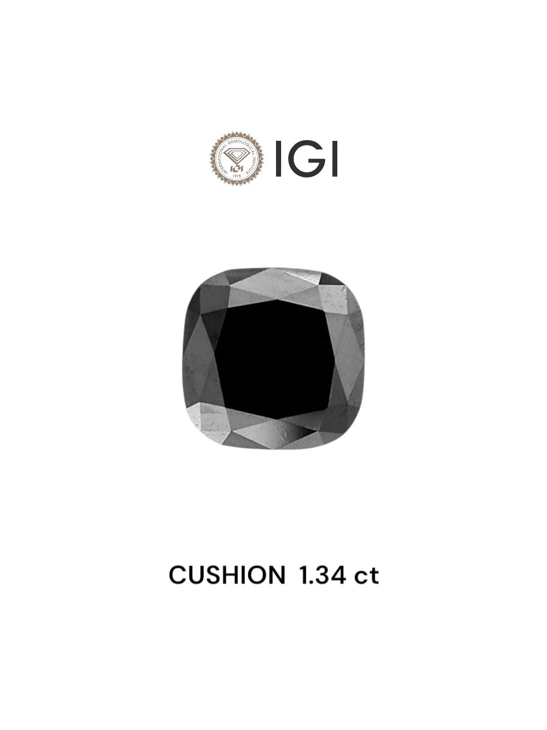 1.34 Carat Cushion modified Diamond Black 