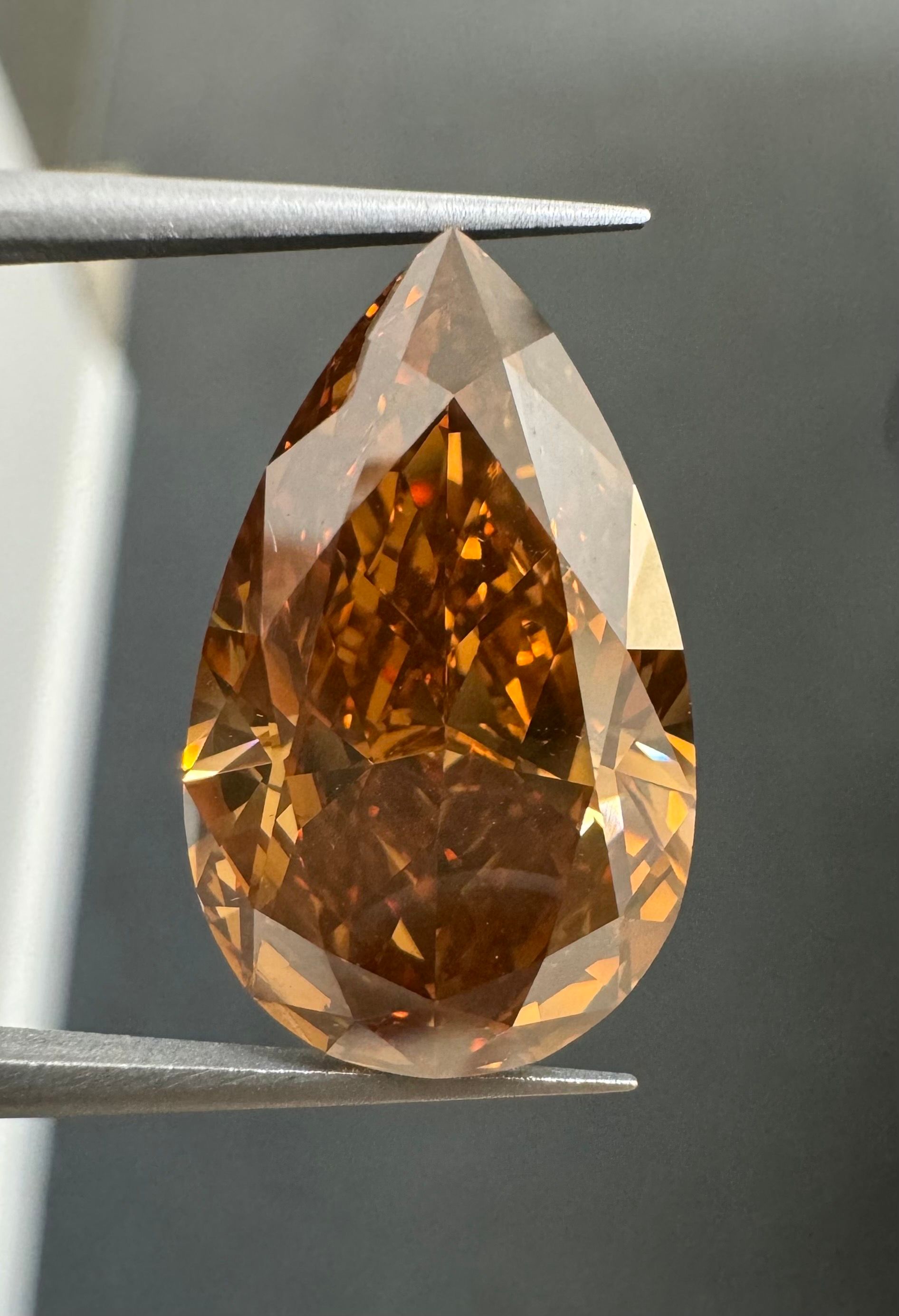 10.04 Carat Pear Diamond Fancy Deep Orange Brown SI2