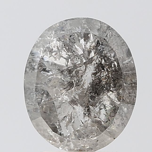 1.53 Carat Oval Diamond Salt and Pepper VVS2