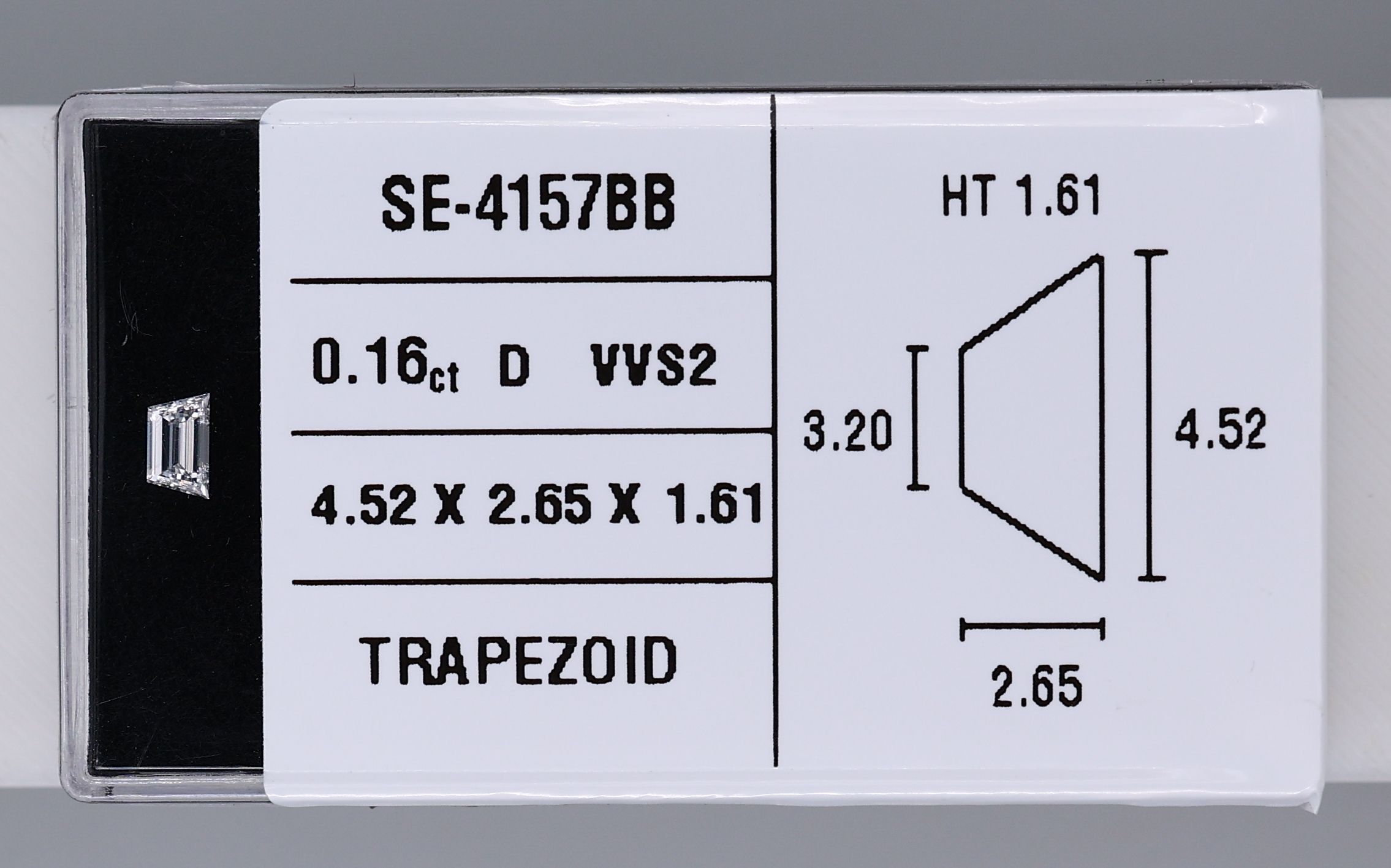 0.16ct Trapezoid D VVS2