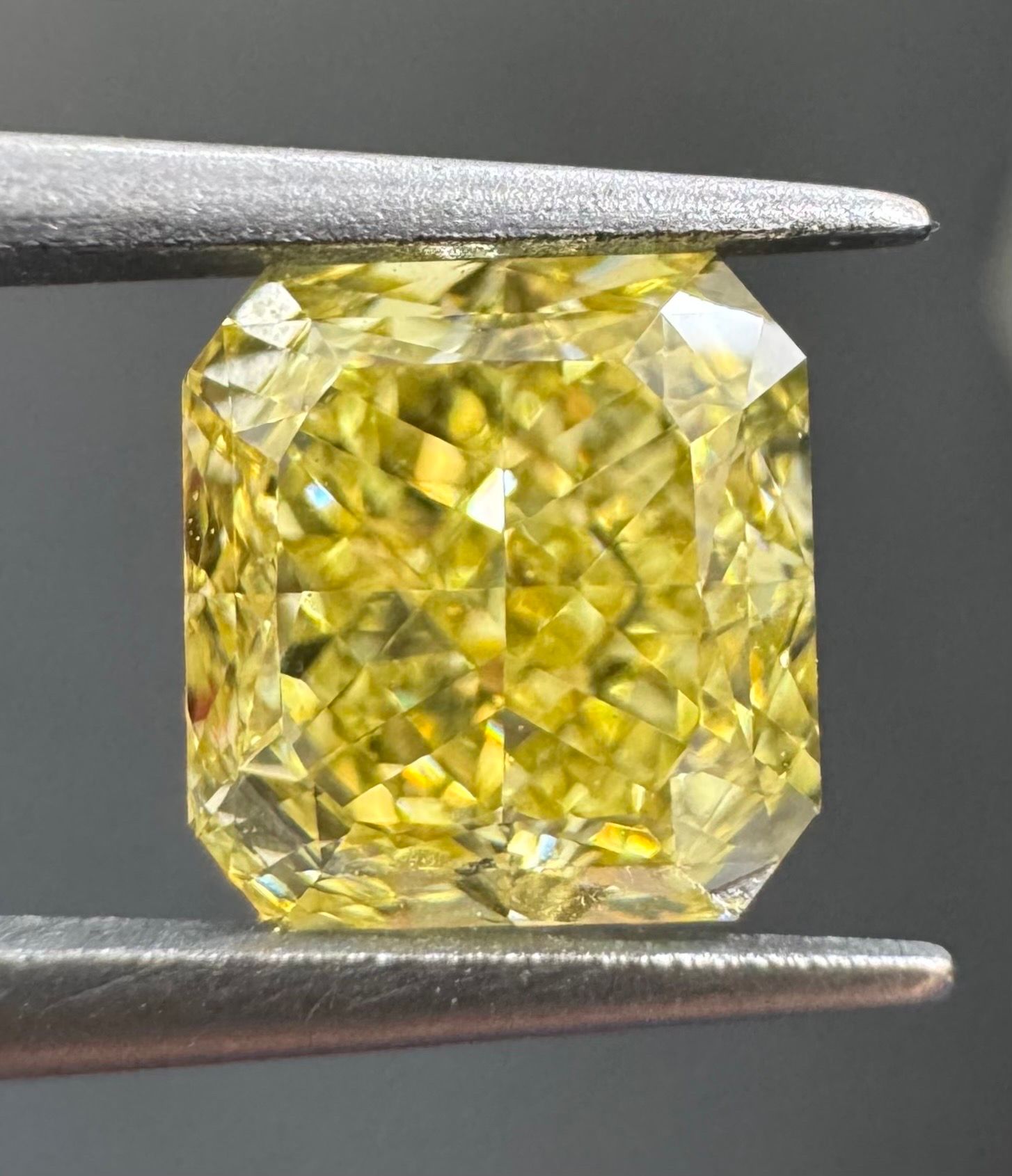 1.33 Carat Square Diamond Fancy Intense Yellow VS1