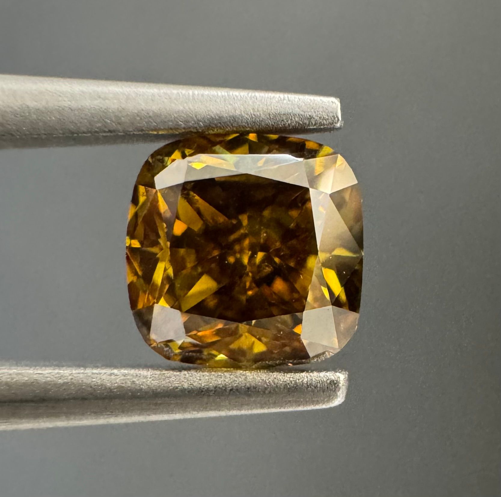 0.51 Carat Cushion modified Diamond Fancy Deep Brown Yellow SI2