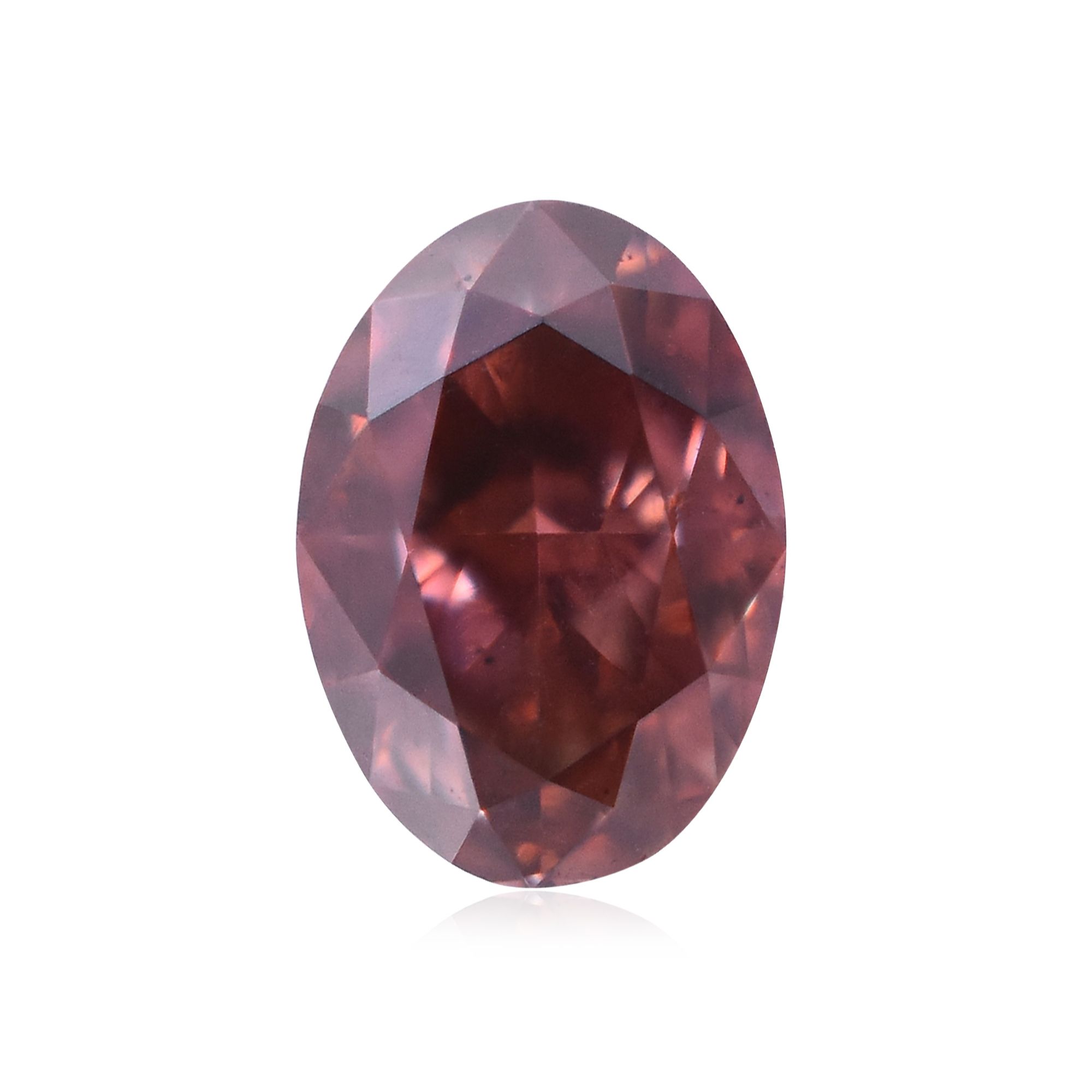 0.13 Carat Oval Diamond Fancy Deep Orangey Pink 