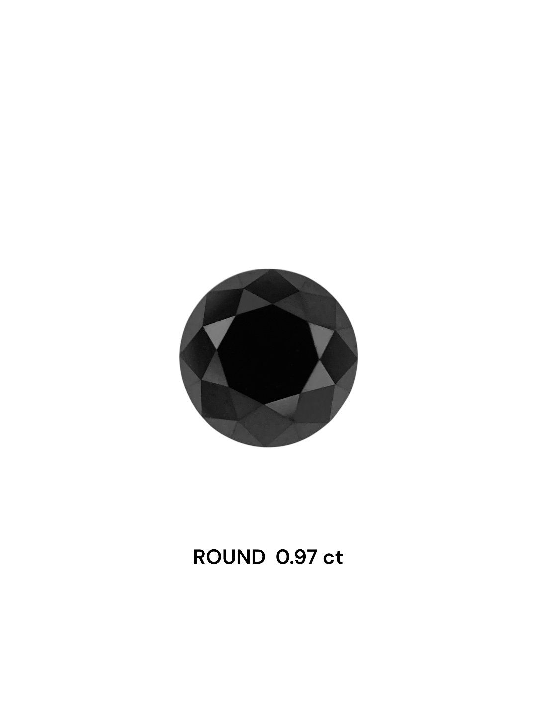 0.97 Carat Round Diamond Fancy Black VVS2