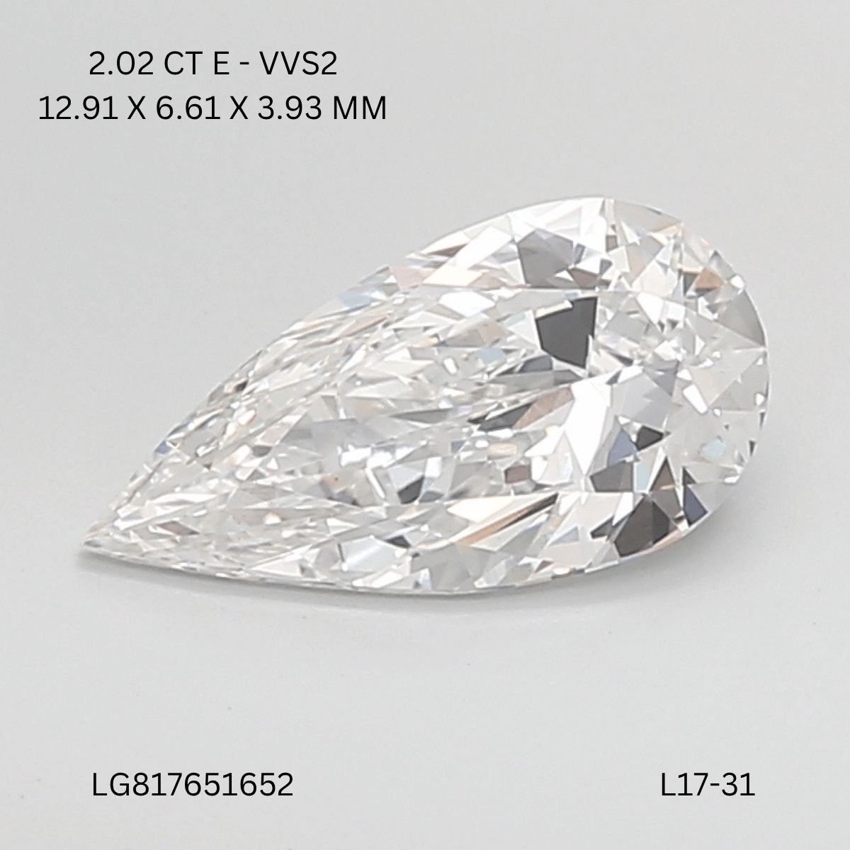 2.02 ct. pear Lab Grown Diamond front image