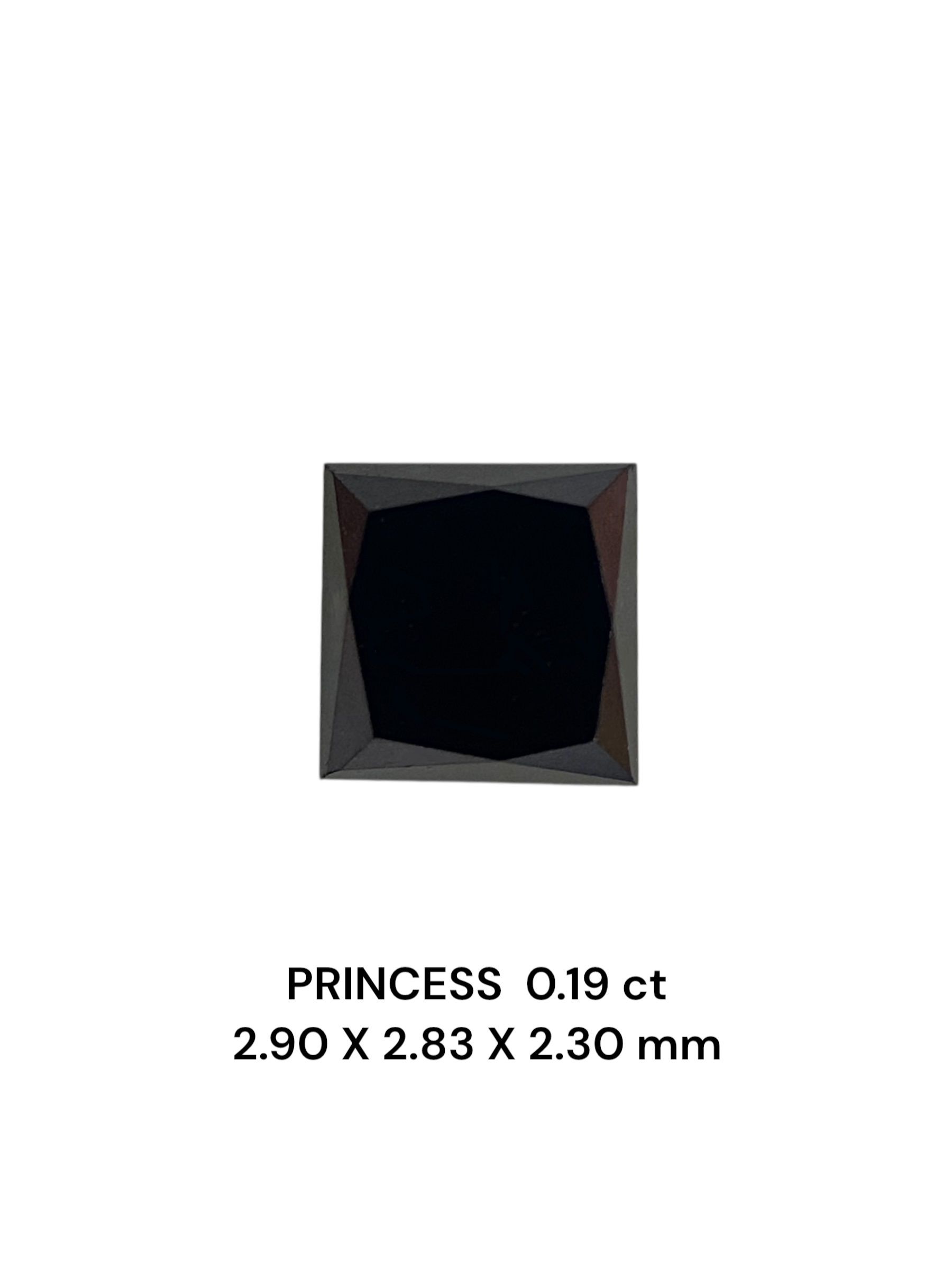 0.19 Carat Princess Diamond Fancy Black VVS2