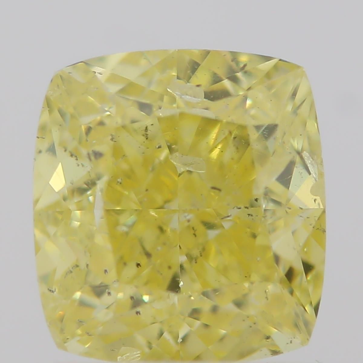1 Carat Cushion brilliant Diamond Fancy Intense  Yellow I1