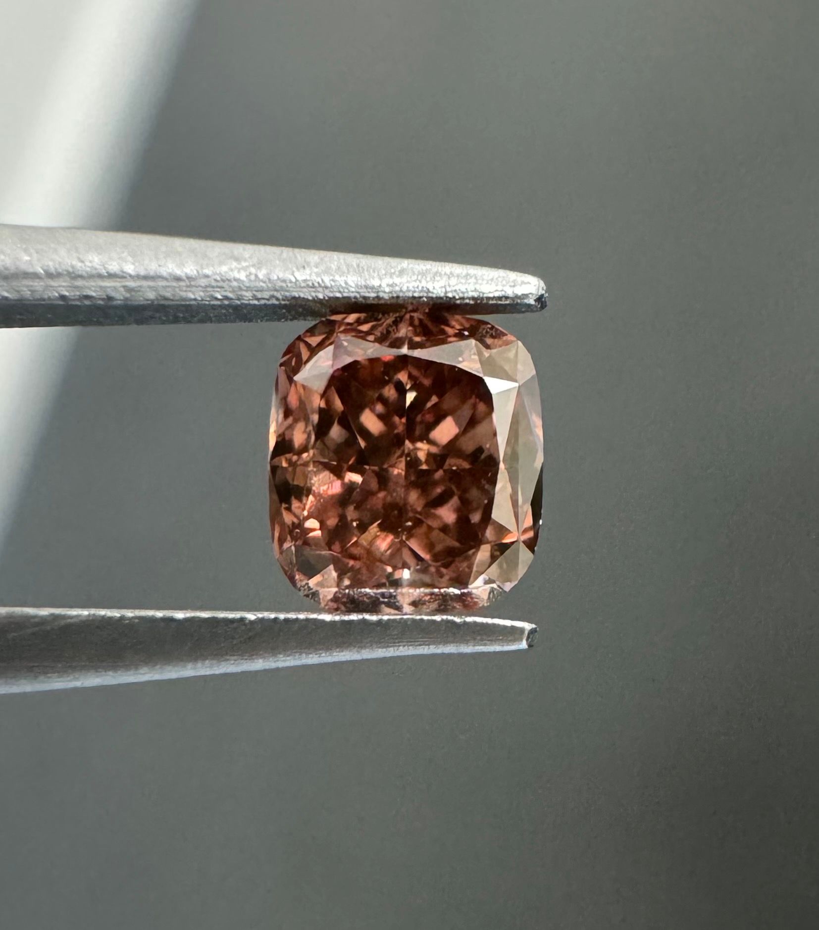 0.2 Carat Cushion modified Diamond Fancy Dark Pink Brown VS2