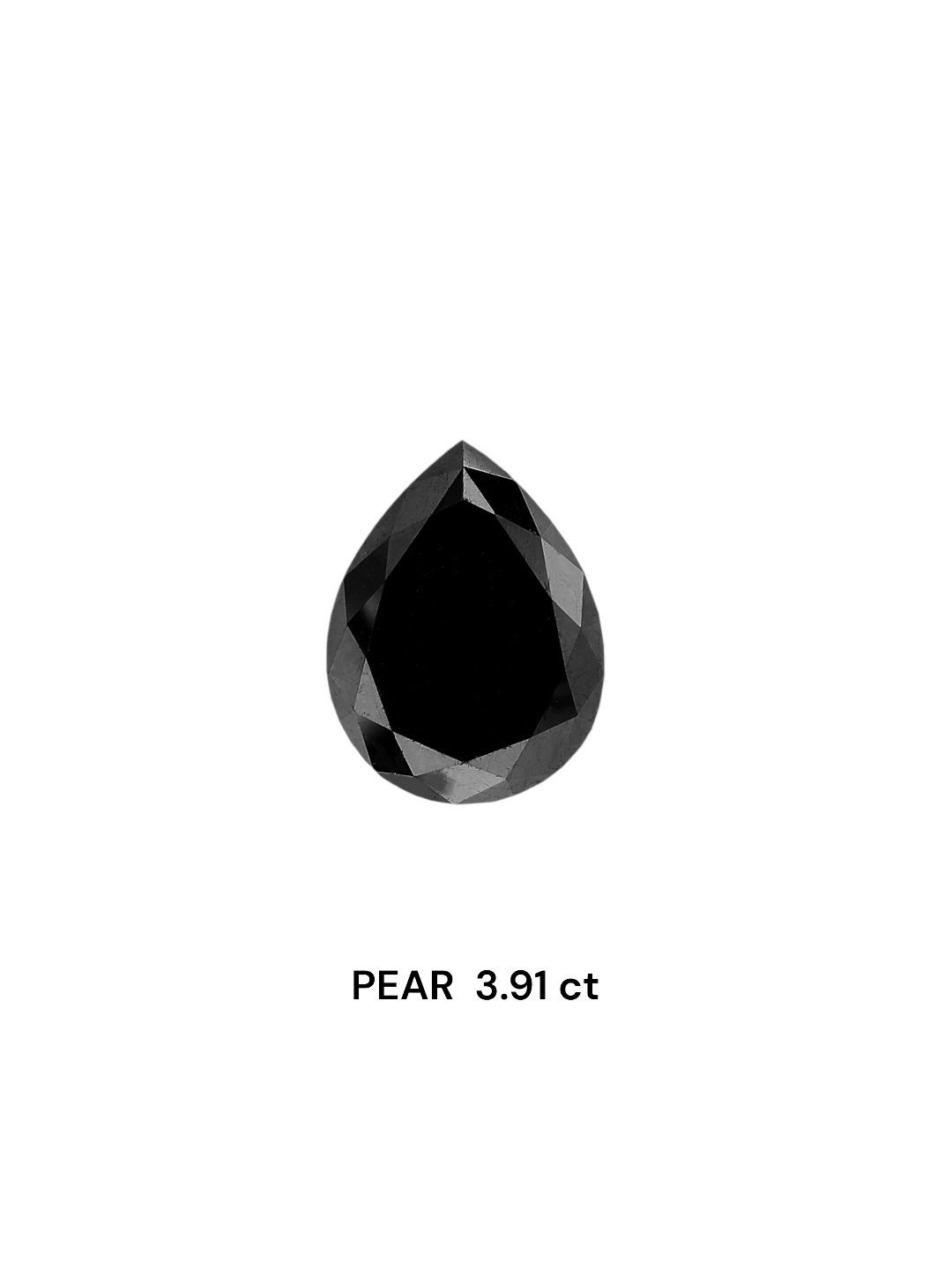 3.91 Carat Pear Diamond Black 