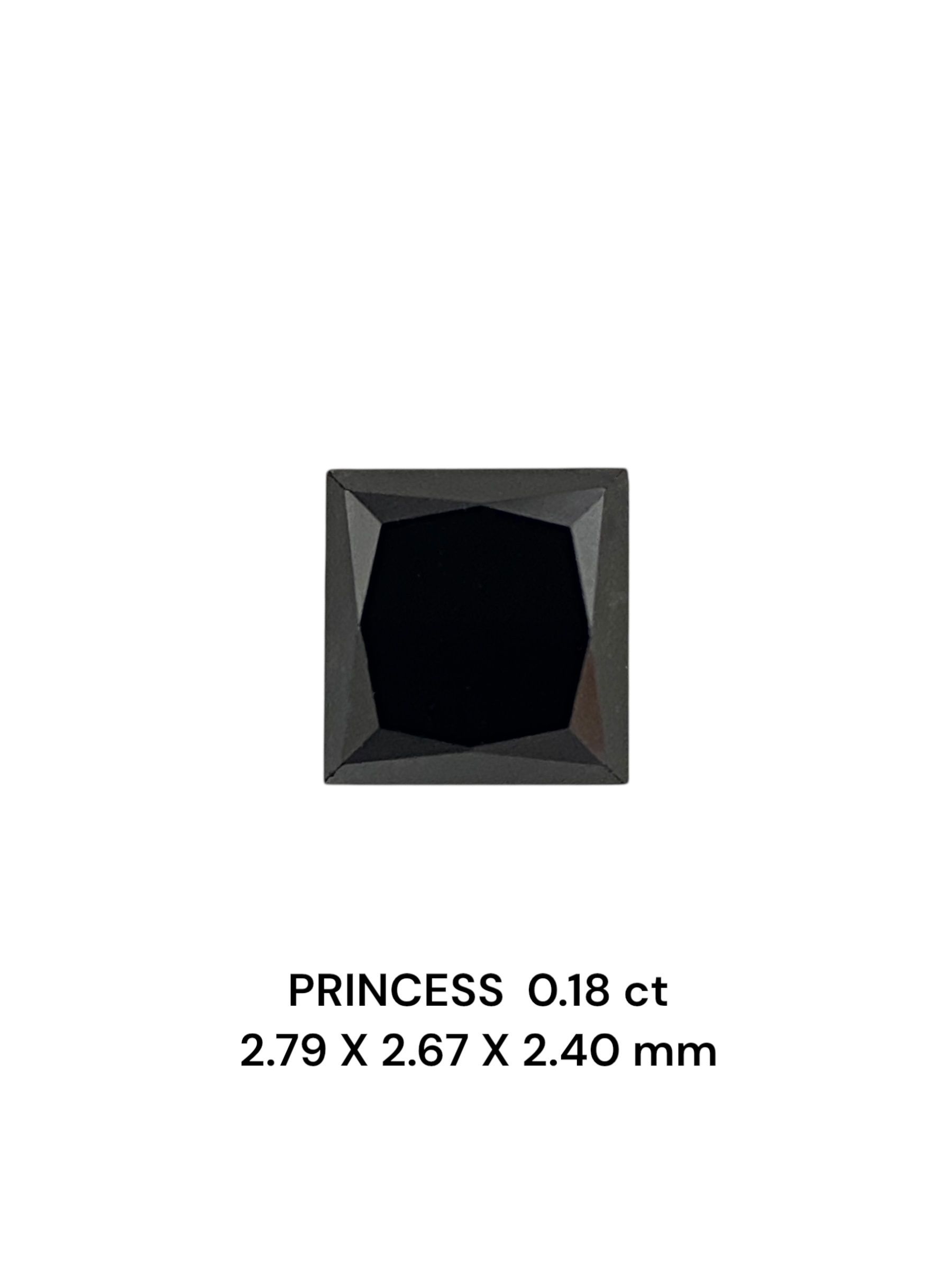 0.18 Carat Princess Diamond Fancy Black VVS2