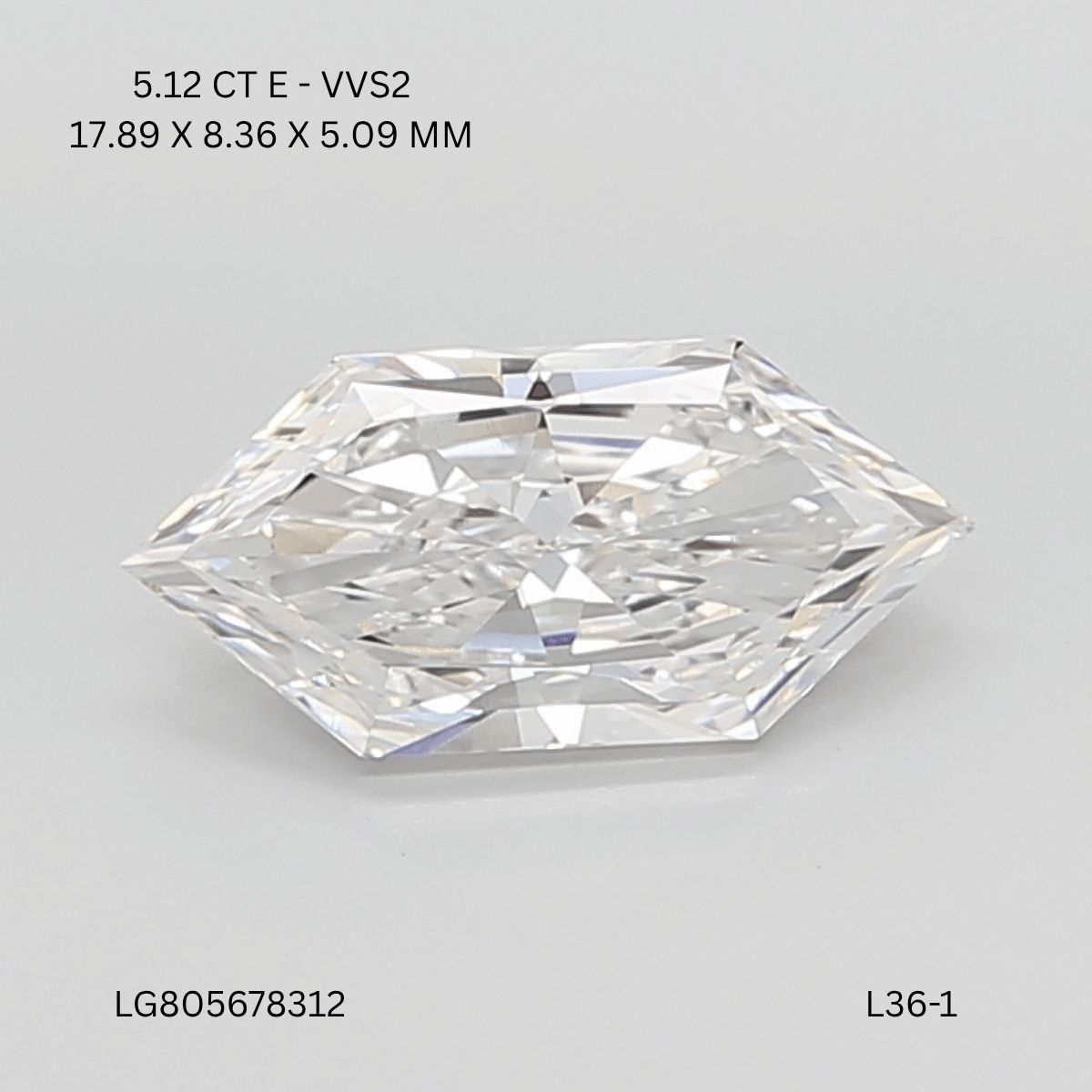 5.12 ct lab-grown Hexagonal Diamond