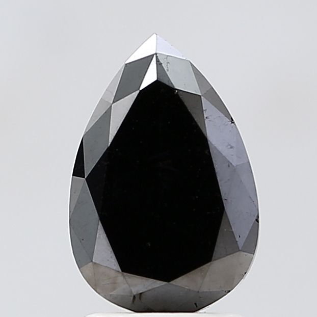 2.45 Carat Pear Diamond Fancy Black VVS2
