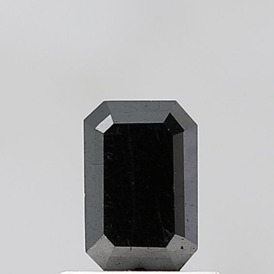 0.88 Carat Emerald Diamond Black VVS2