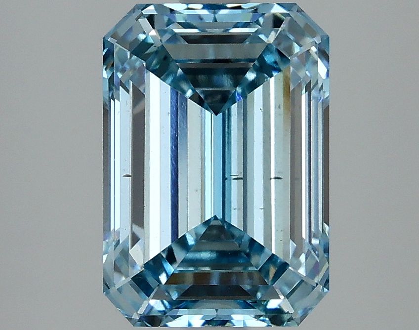3.08 carat fancy intense blue VS2 EX Cut IGI emerald diamond