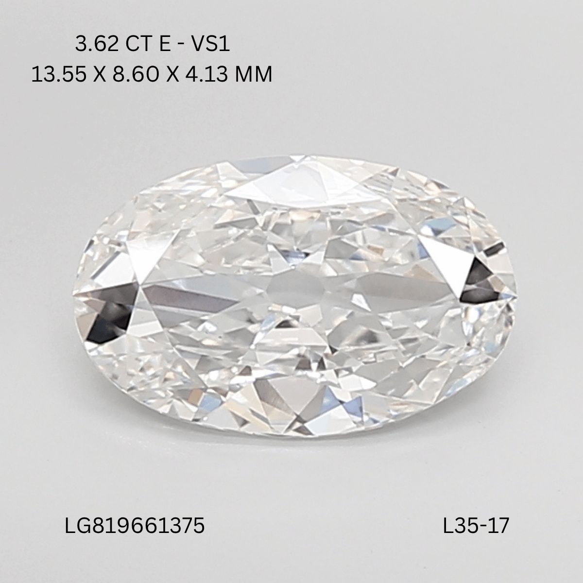 3.62 ct. oval Lab Grown Diamond front image
