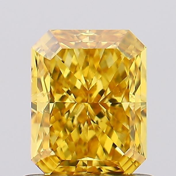 1.07 carat fancy vivid yellow VS1 EX Cut IGI radiant diamond