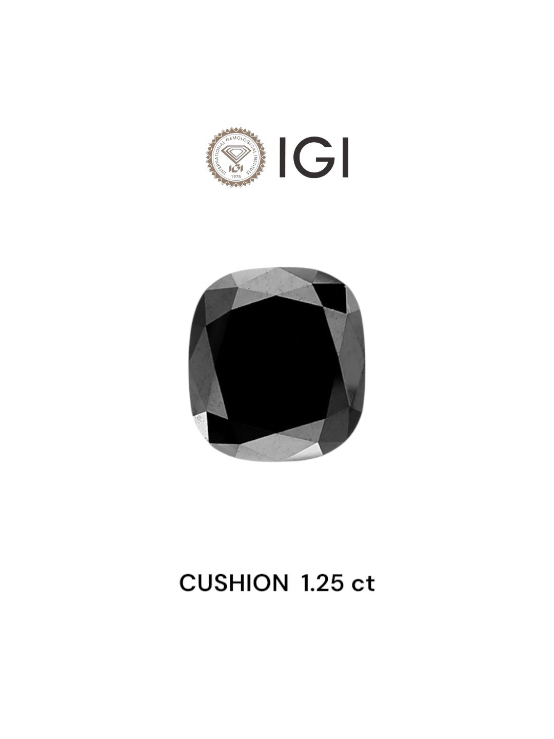 1.25 Carat Cushion modified Diamond Black 