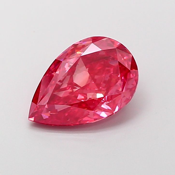3.06 carat fancy vivid  red VS2 EX Cut IGI pear diamond