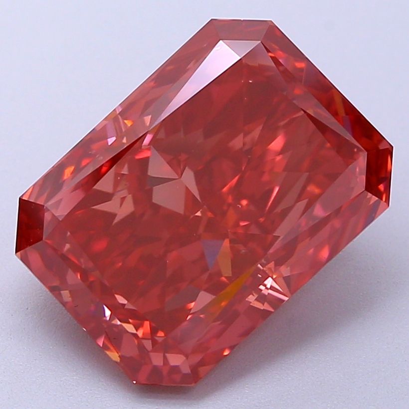 5.71 carat fancy vivid red VS2 EX Cut IGI radiant diamond