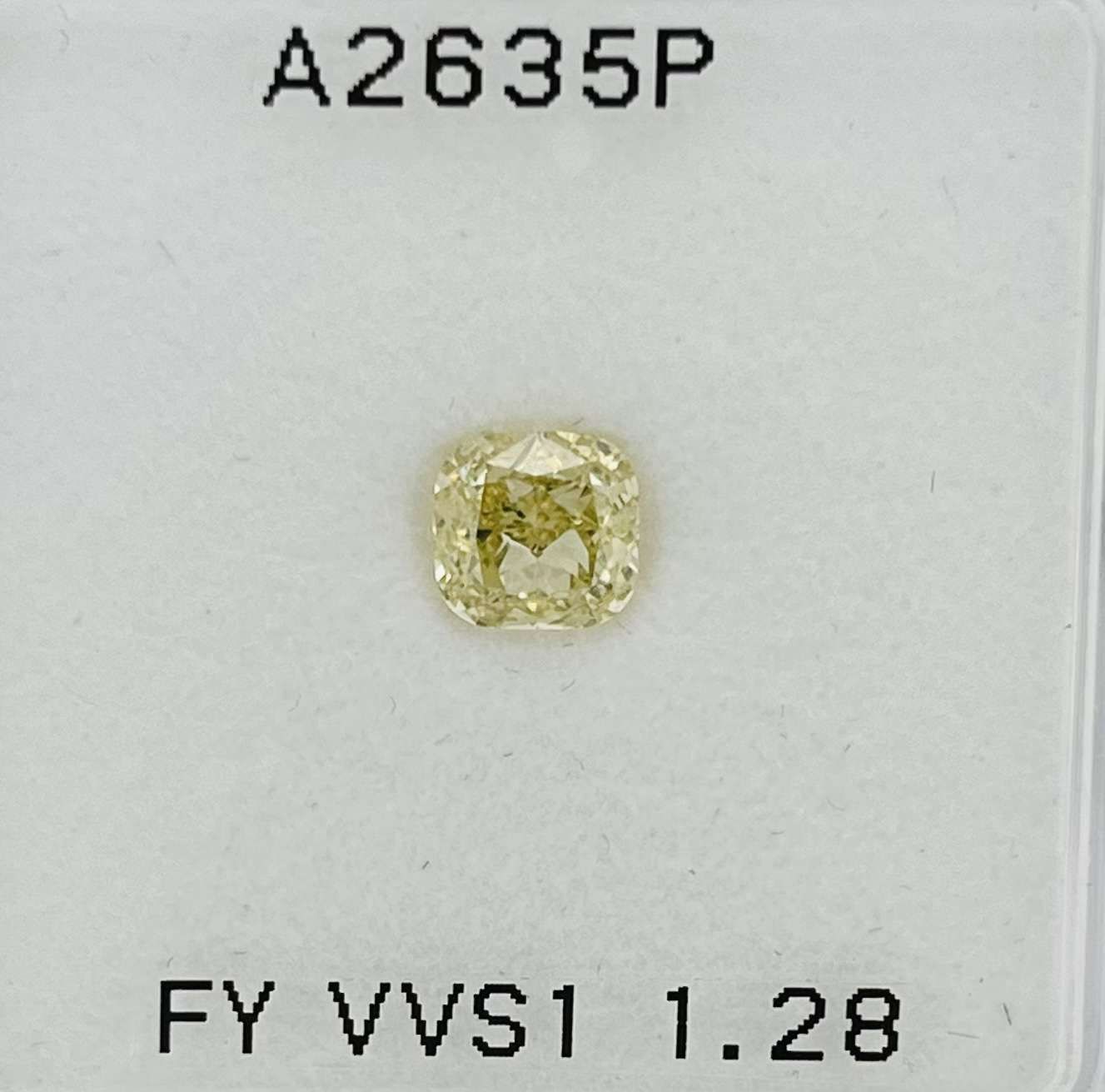 1.28 Carat Cushion brilliant Diamond Fancy Yellow VVS1