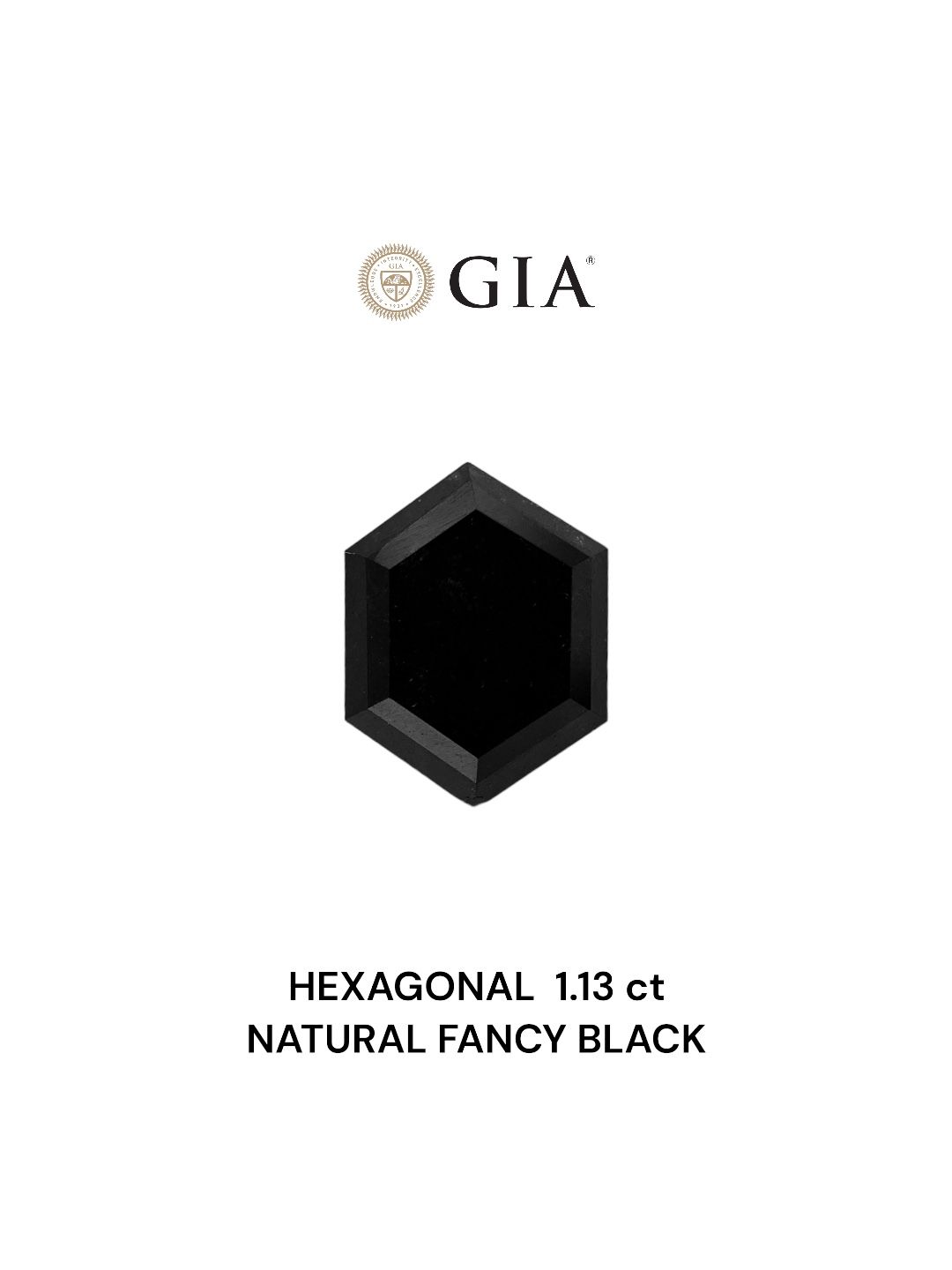 1.13 Carat Hexagonal Diamond Fancy Black VVS2