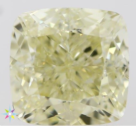 1.5 Carat Cushion brilliant Diamond Fancy Light  Yellow VS2