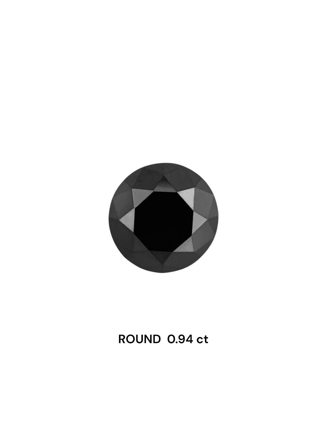 0.94 Carat Round Diamond Fancy Black VVS2