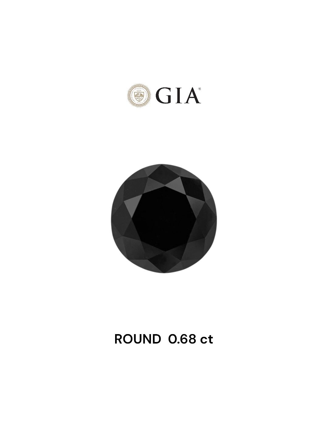 0.68 Carat Round Diamond Fancy Black VVS2