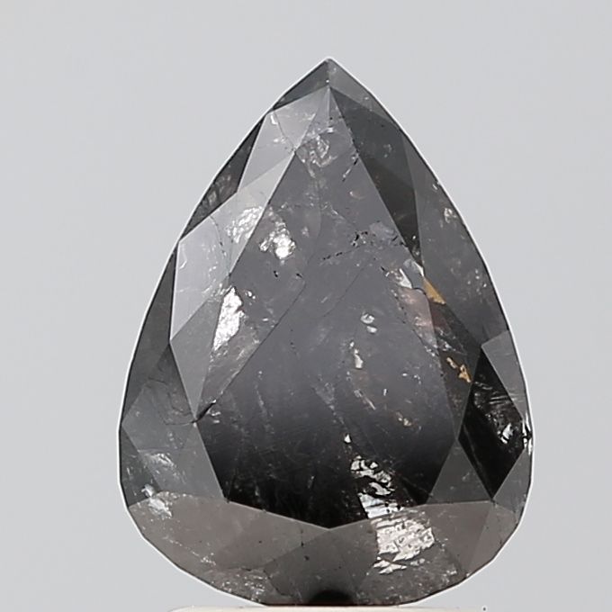 1.56 Carat Pear Diamond Salt and Pepper VS2