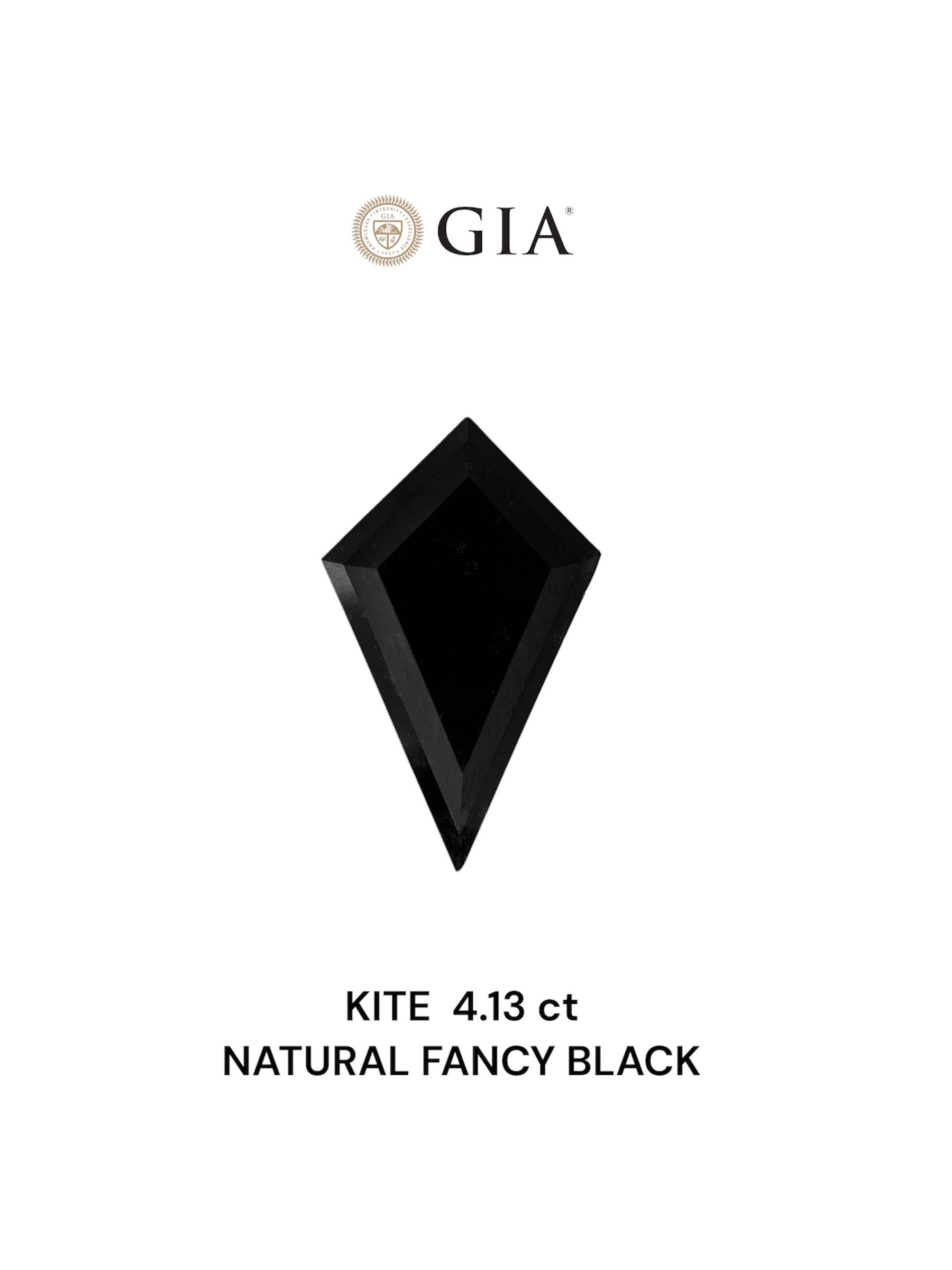 4.13 Carat Kite Diamond Fancy Black VVS2
