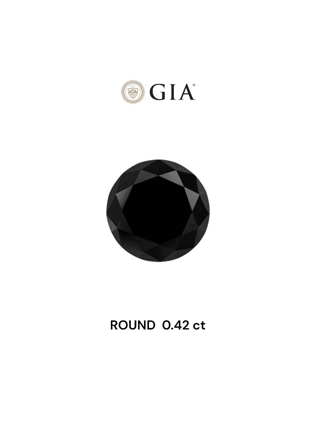 0.42 Carat Round Diamond Fancy Black VVS2