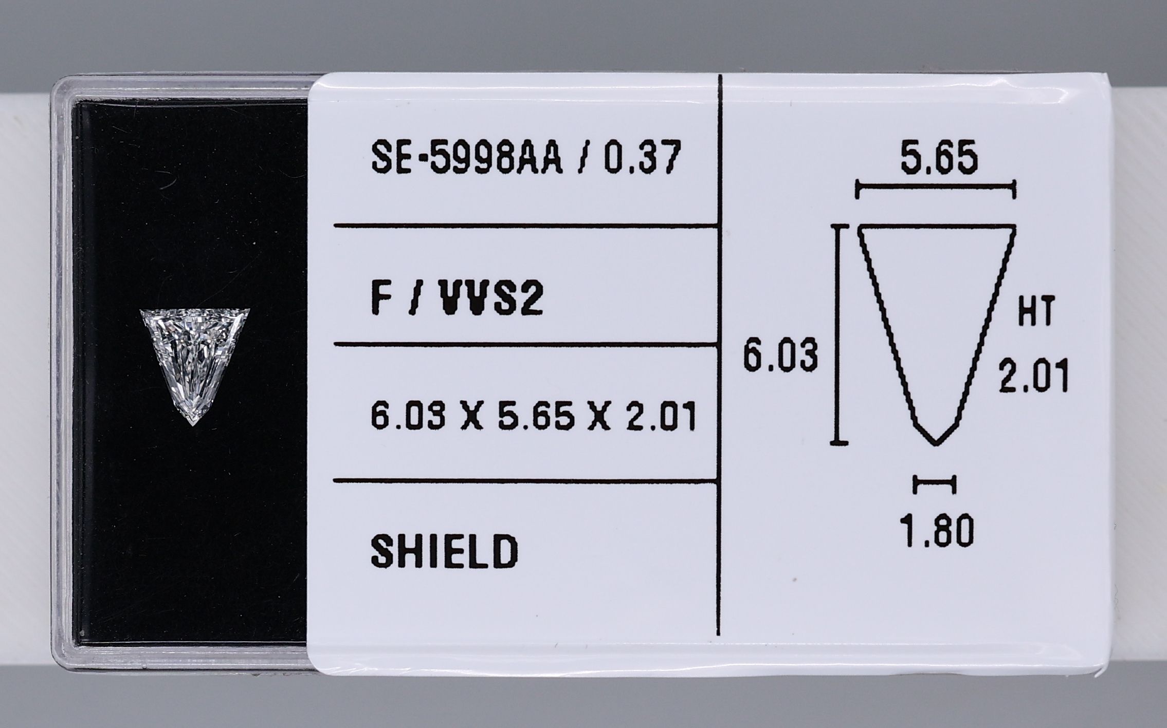 0.37ct Shield F VVS2