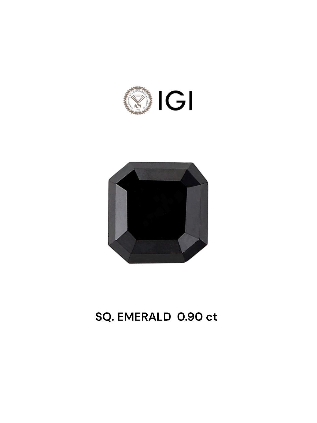 0.9 Carat Square emerald Diamond Fancy Black 