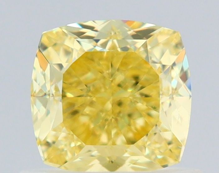 0.85 Carat Cushion brilliant Diamond Fancy Intense Yellow VS1