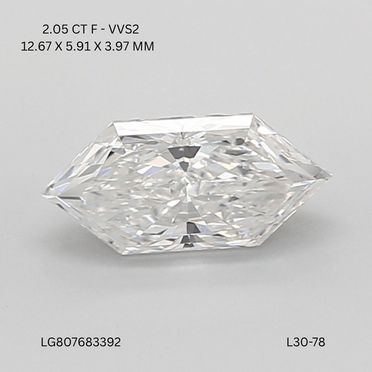2.05 ct lab-grown Hexagonal Diamond