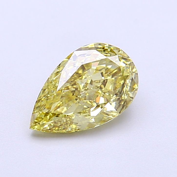 1.14 carat fancy intense yellow VS2 EX Cut IGI pear diamond