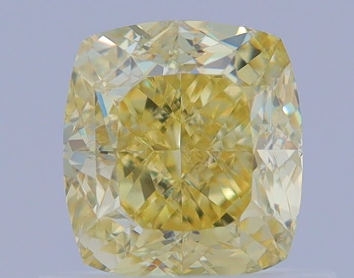 0.77 Carat Cushion brilliant Diamond Fancy Yellow VS1