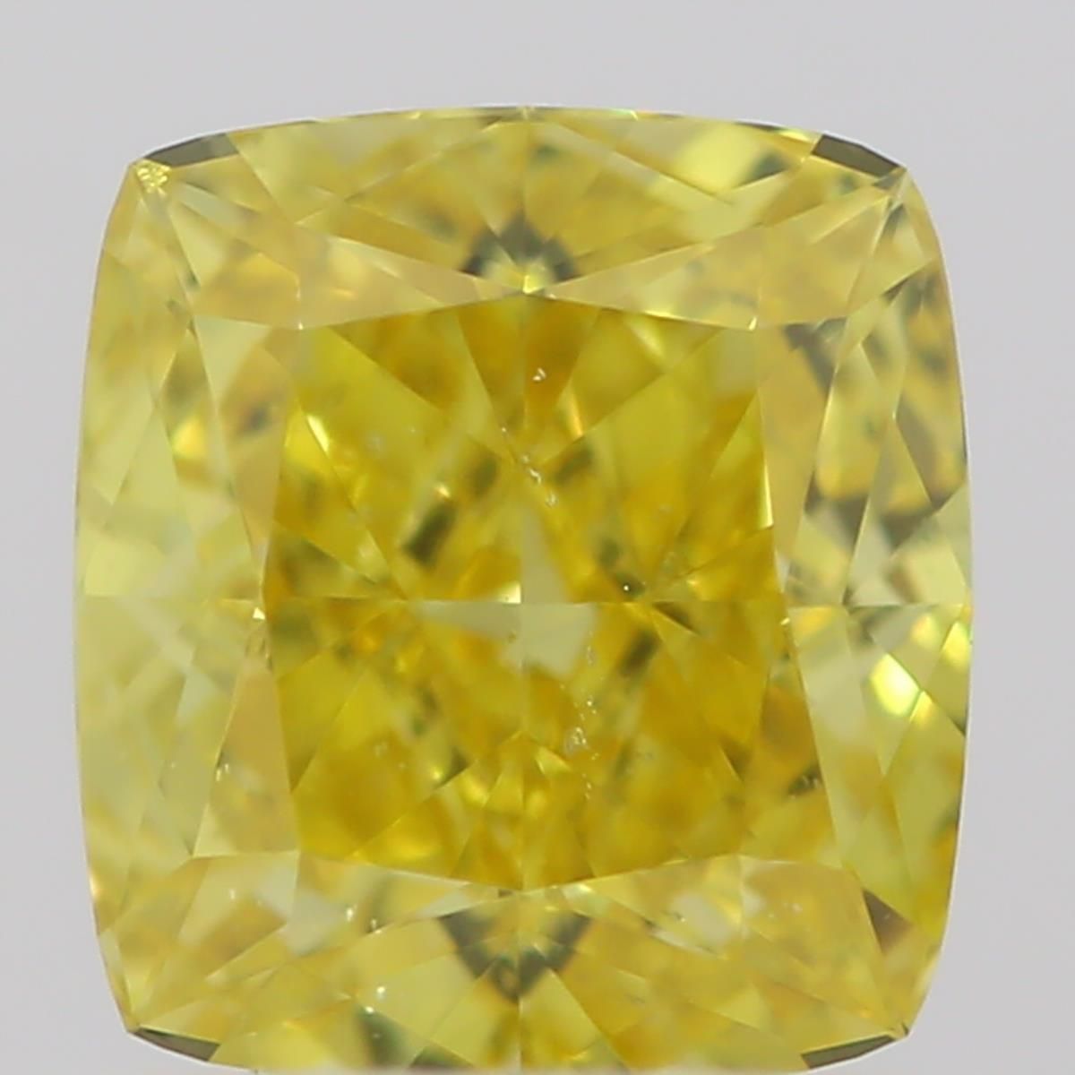 0.5 Carat Cushion brilliant Diamond Fancy Vivid Yellow SI1