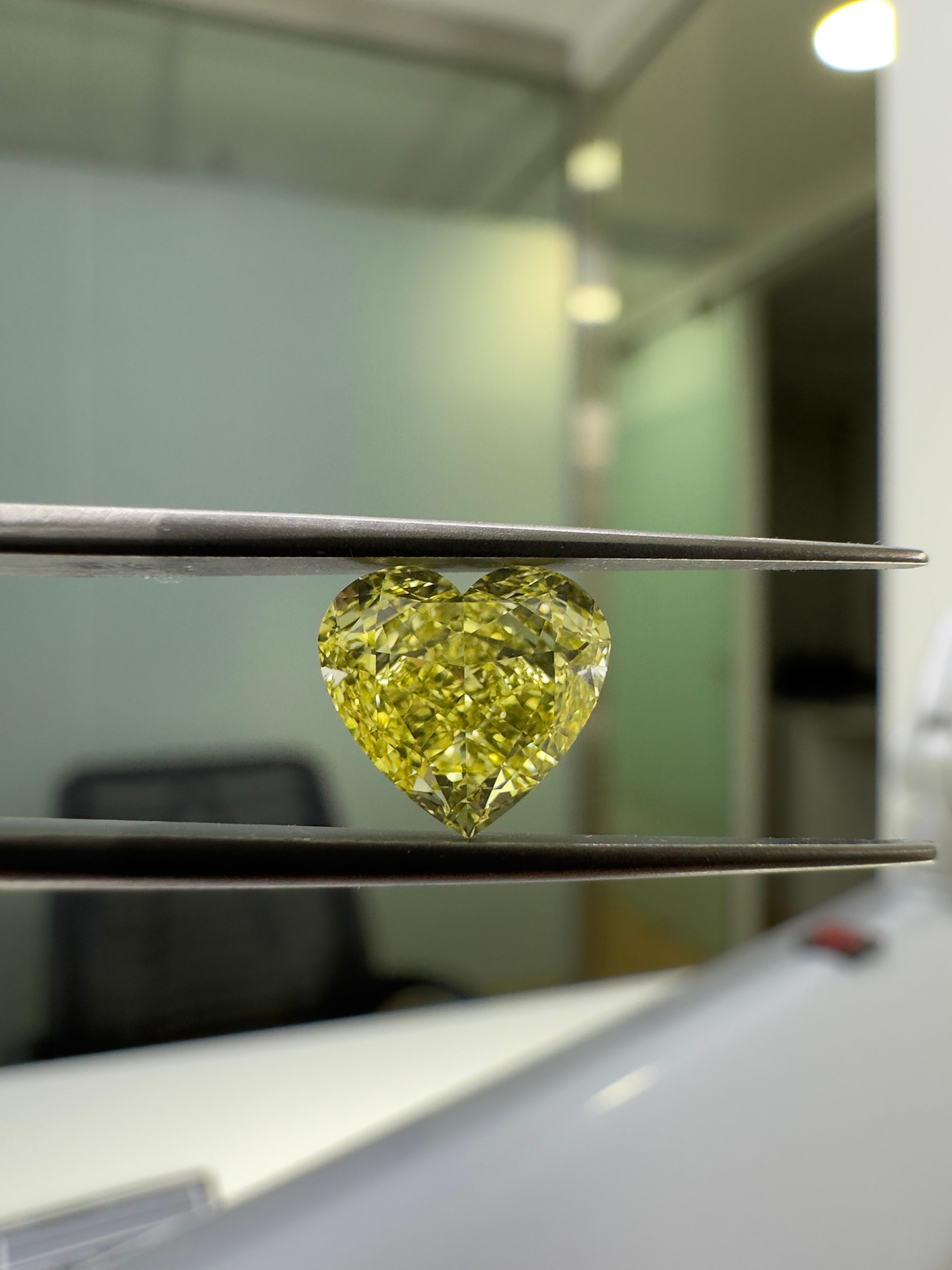 2.05 Carat Heart Diamond Fancy Intense Yellow VS2