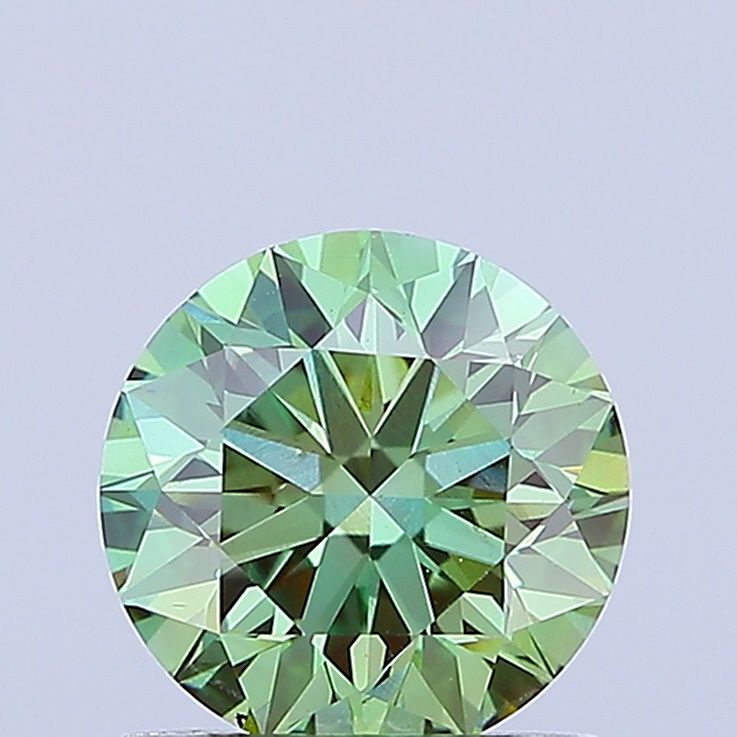 1.1 carat fancy vivid green VS2 EX Cut IGI round diamond