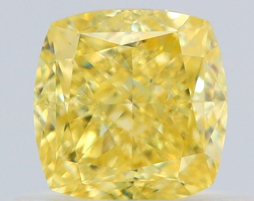 0.67 Carat Cushion brilliant Diamond Fancy Intense Yellow VVS1