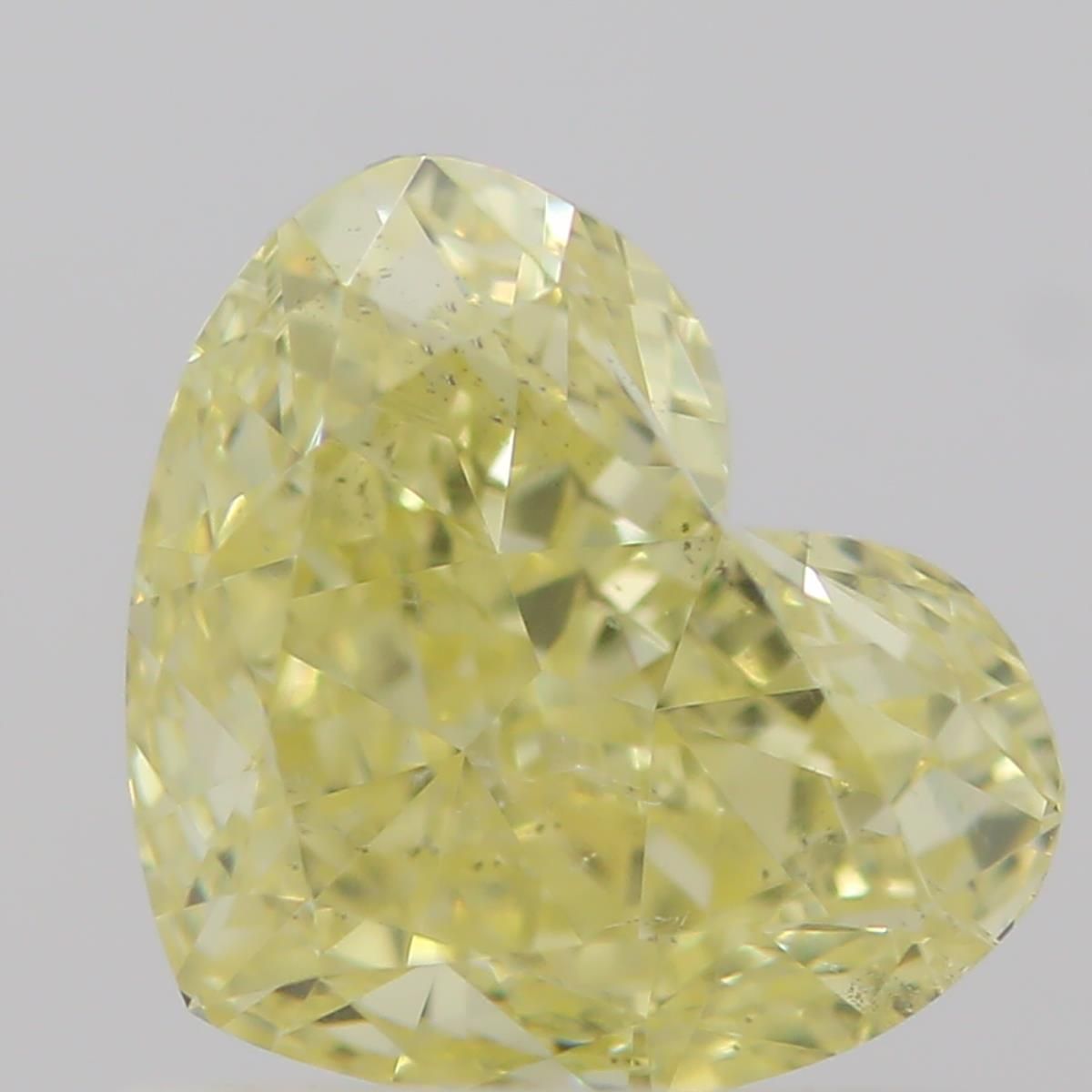 0.74 Carat Heart Diamond Fancy Intense  Yellow SI1