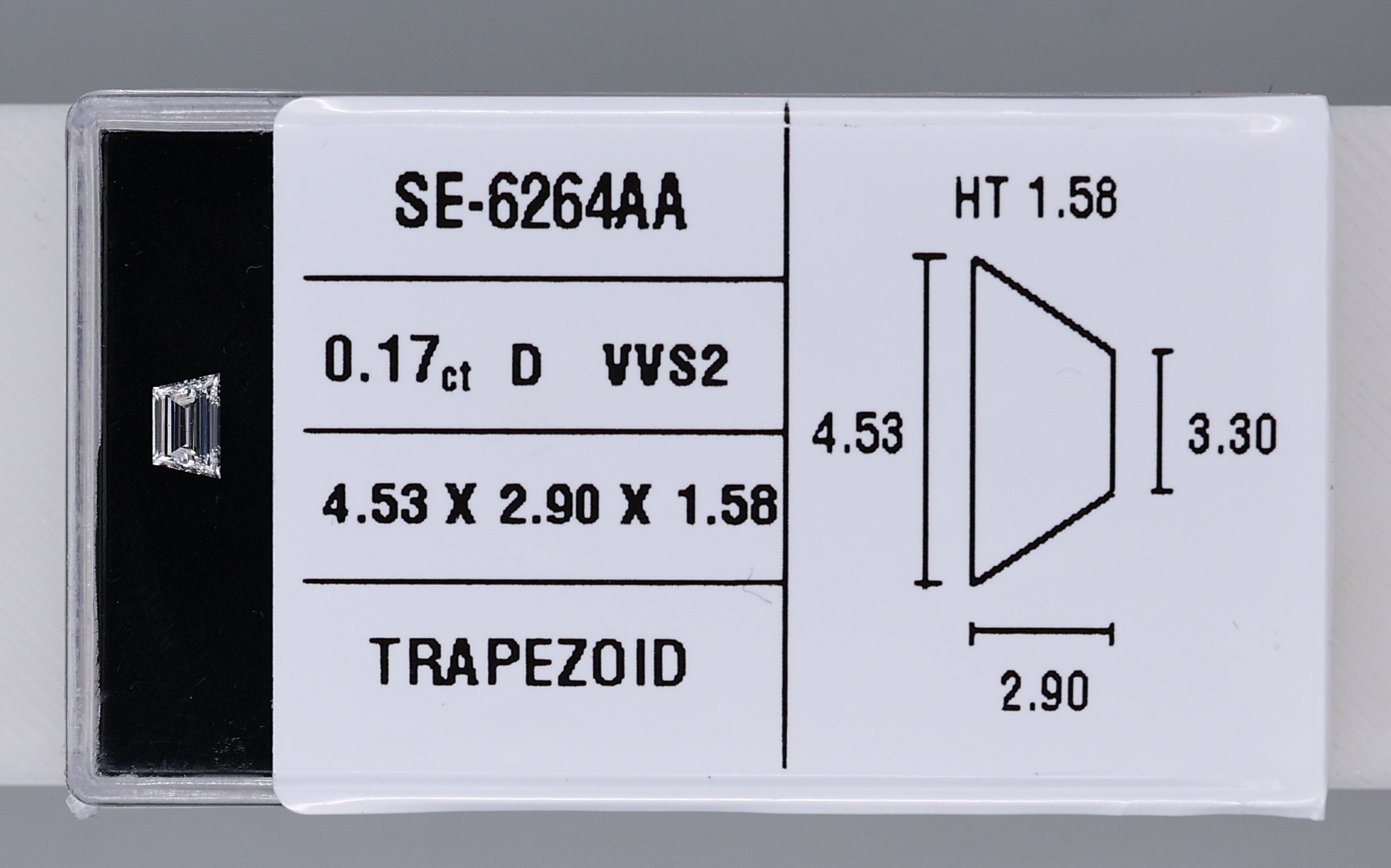 0.17ct Trapezoid D VVS2