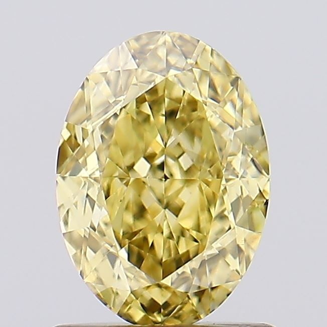 1.13 carat fancy intense yellow VS2 EX Cut IGI oval diamond