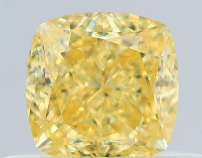 0.51 Carat Cushion brilliant Diamond Fancy Intense Yellow VS1