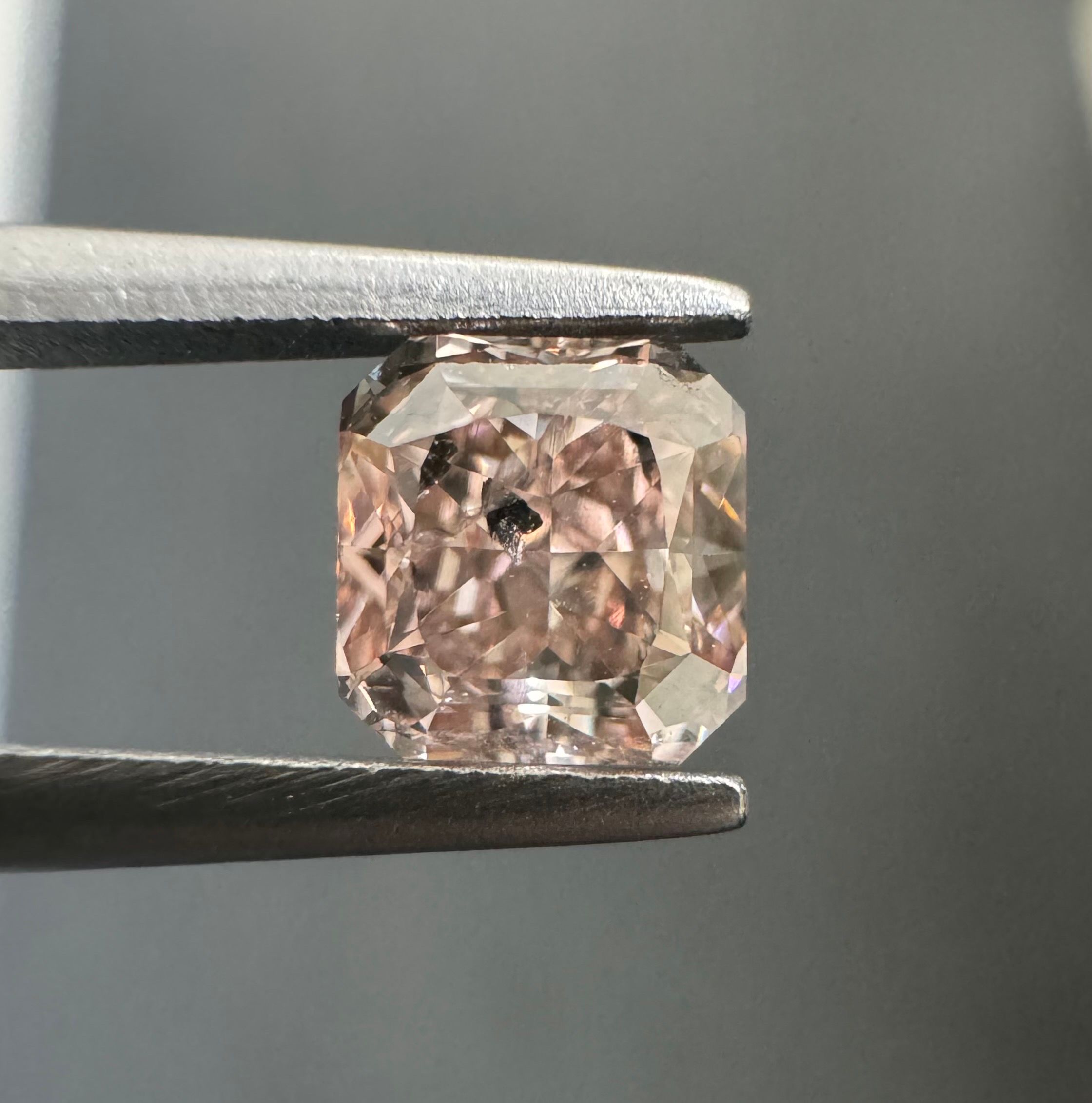 0.59 Carat Radiant Diamond Fancy Brown Pink 
