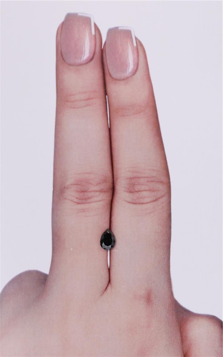 0.39 Carat Pear Diamond Fancy Black VVS2
