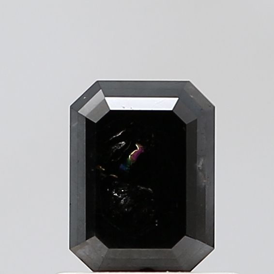 0.93 Carat Emerald Diamond Black VVS2
