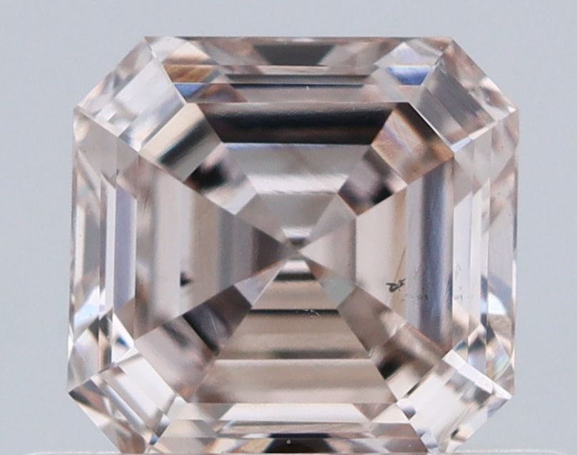0.53 Carat Square emerald Diamond Fancy Light Pinkish Brown SI1
