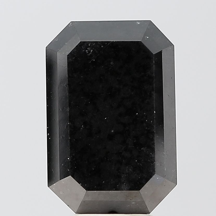 6.89 Carat Emerald Diamond Black VVS2